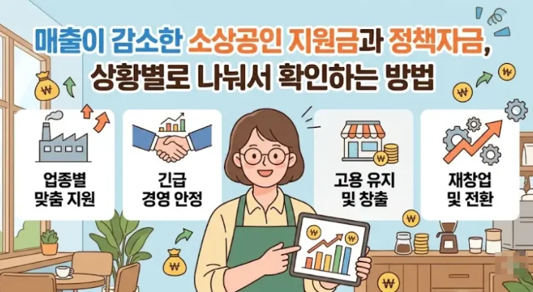 매출이 감소한 소상공인 지원금과 정책자금, 상황별로 나눠서 확인하는 방법