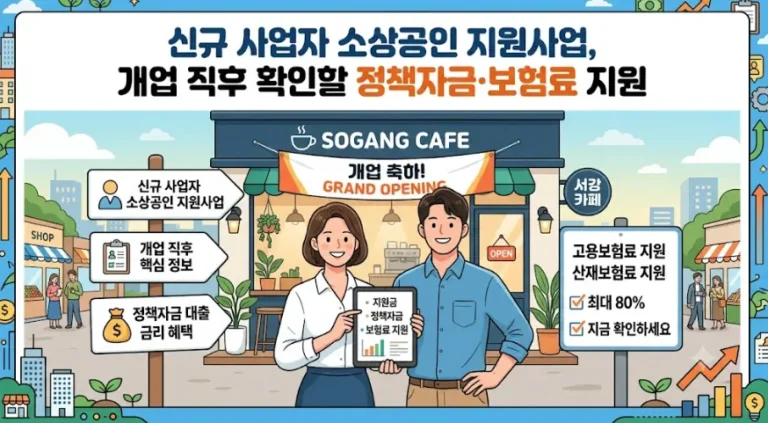 신규 사업자 소상공인 지원사업, 개업 직후 확인할 정책자금·보험료 지원 확인하세요