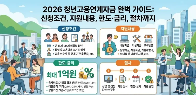 2026년 청년고용연계자금 신청조건과 지원내용, 한도·금리·절차까지