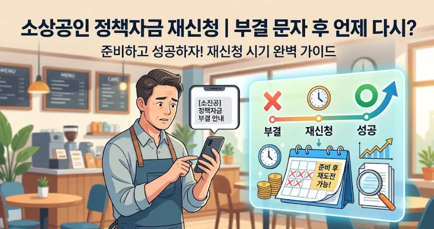 소상공인 정책자금 재신청, 부결 문자를 받은 날부터 언제 다시 신청 가능할까