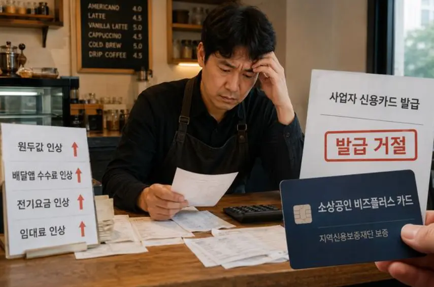 소상공인이 스마트폰으로 정책자금 심사 안내를 확인하는 모습