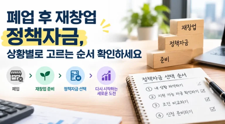 폐업 후 재창업 정책자금, 상황별로 고르는 순서 확인하세요